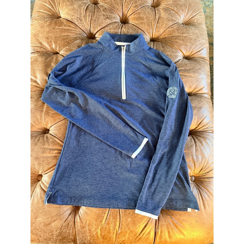 Peter Millar Crown Sport Womens Blue Quarter Zip Pullover Wilmington CC Size S